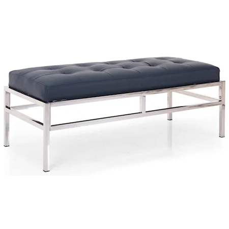 Contemporary Bench Ottoman with Metal Legs
